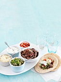 Lamb pita with ingredients