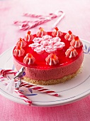 A strawberry and cream cheese tart with a layer of jelly