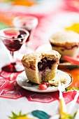 Shortbread pies with berries and jam