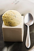 A scoop of truffle ice cream
