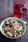 Venus clams with limes and chilli paste