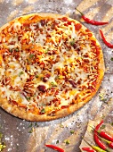 Pizza mit Chili con Carne