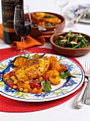 Spanish chicken with pepper and sweetcorn