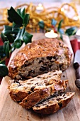 Fruit bread made from rice flour with figs and nuts (Italy)