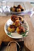 Chicken meatball kebabs with rosemary