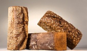 Three types of wholemeal bread