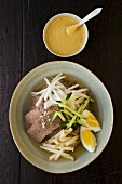 Naengmyeon; Korean Cold Noodles with Cold Beef and Broth