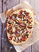 A porcini mushroom pizza