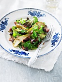 A pear and bacon salad