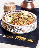 Curried rice with beef and egg (India)