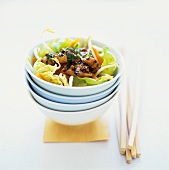 Vietnamese chicken salad with beansprouts, garlic and ginger