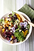Beetroot salad with orange fillets and goat's cheese