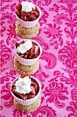 Strawberries with mascarpone and peanut butter cookies