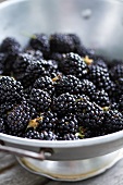 Blackberries in a colander