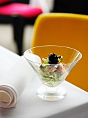 Prawn cocktail with coconut and caviar
