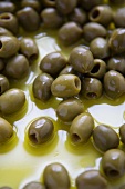Green Olives; Close Up