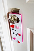 Door Hanger on Girl's Bedroom Door