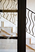 Wrought Iron Railing through Door