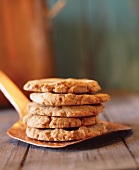 Stack of Gluten-Free Ginger Cookies on a Spatula