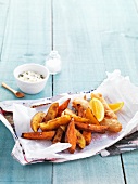 Fish and chips with sweet potatoes