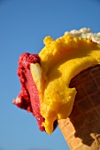 Italian ice cream in a cone