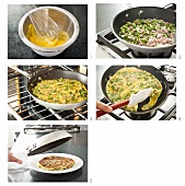 Steps for Making a Ham and Asparagus Frittata