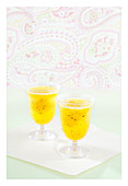 Chilled mango drink with mint