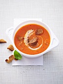 Tomato soup with croutons