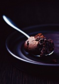 Spoonful of chocolate souffle