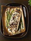Fish Fillet with Shallots and Lemongrass Cooked in Parchment Paper