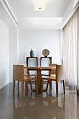 Small wooden dining room table