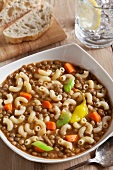 Lentil Soup with Hot Peppers and Elbow Macaroni