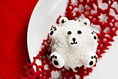A polar bear cupcake