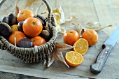 Basket of Clementines with chestnuts
