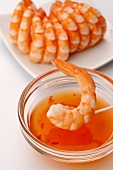 Prawns with a chilli dip