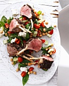 Plate of lamb with vegetables
