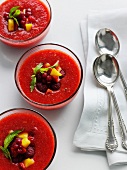 Bowls of fruit soup