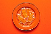 Packets of Duck Sauce on a Plate