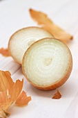 An onion, halved