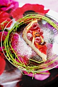Cheesecake topped with fruit
