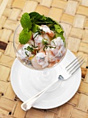 Shrimp cocktail with mint