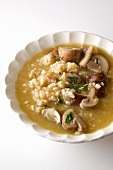 Bowl of Bulgar and Mushroom Soup