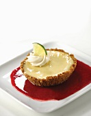 Individual Key Lime Pie in a Berry Sauce