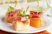 Melon, Prosciutto and Basil Appetizers