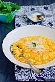 Pumpkin risotto with grated Parmesan