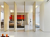 Rotating room dividers in modern home