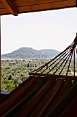 View of surrounding countryside from tower of Villa Octavius, Lefkas, Greece