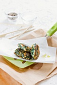 Spinach and pine nut cakes