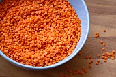 A bowl of red lentils