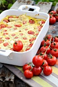 Tomato and goat's cheese clafouti
